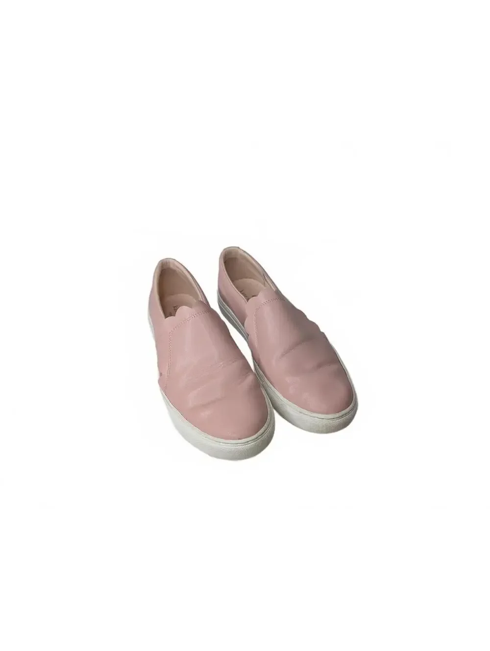 Kate Spade Pink Slip-On‎ Leather Sneakers with Scalloped Detail Size 9.5